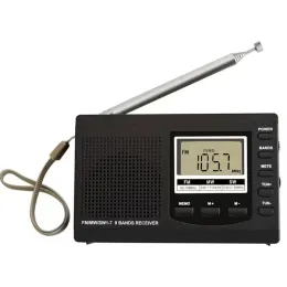 Rádio Mini Radios portáteis FM/MW/SW RECETO DIGITAL DE ALARIM