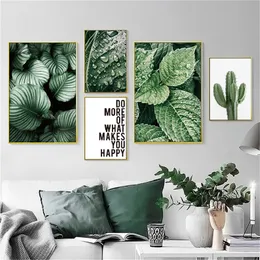 Pianta verde dipinto monstera poster muro arte tela tela foglie nordiche poster di cactus per soggiorno camera da letto decorazione per la casa