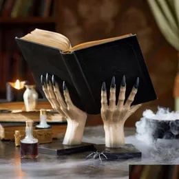 Dekorative Objekte Figurenstil Moderner Terror Hexenhandbuch Stand Statue Halloween Dämon Witchs Bücherregal Harz Ornamente Ro Dwere