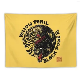 تدعم Tapestries Yellow Peril أسود إكسسوارات زخرفة غرفة الزخارف الأسود لجمعية الجدار