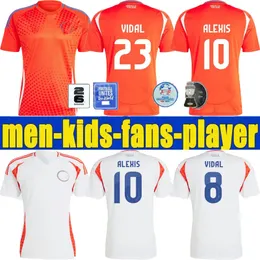 Chile 24 25 Soccer Jerseys Alexis Vidal Kids Kit 2025 National Team Football Shirt Home Red Away White Full Set Men Camiseta 2024 Copa America Zamorano Isla Ch Boy Set