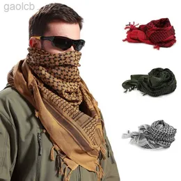 Lenços 2023 Novo moda masculino quadrado xale externo arabador exército tático exército shemagh keffiyeh arafat scarf moda 240410