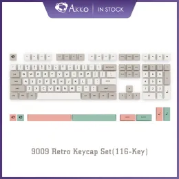 Acessórios Akko 9009 Retro Keycap Conjunto de 38/116key perfil OEM Full PBT PBT Dyesublimation Caps Caps para o teclado mecânico personalizado MX