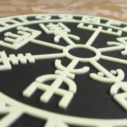 Glow Dark Vegvisir Viking Compass Norse Rune Tactical PVC in gomma in gomma 3D Fastener Reflective Hook Patch