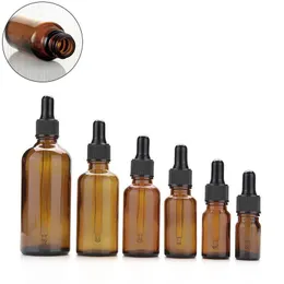 5-100 ml Portabel Amber Glass Essential Oil Spray Bottles Mist Sprayer Container Travel Refillable Bottle Transparent Brown