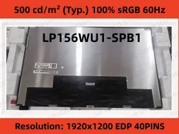 Skärm LP156WU1 SPB1 LP156WU1SPB1 15,6 tum IPS -panel Laptop LCD -skärm EDP 40PINS FHD 1920x1200 500 CD/M² (Typ.) 100% SRGB 60Hz