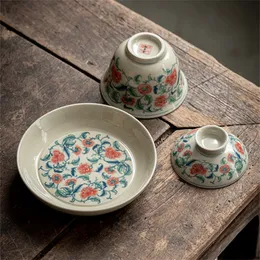 Retro blau und weiße Tee Tureen Teetasse Keramik Kung Fu Tee Set Einkühlung mit großer Drei-Talent-Tee Tee Schüssel Geschenkbox