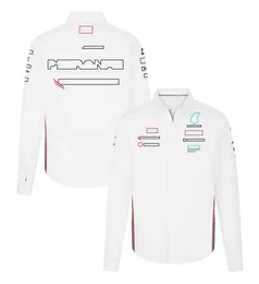 2024 F1 Team Men's Casual Shirt Formel 1 Racing Polo Collar Långärmad skjorta Driver fans Trender Fashion Business Shirts Jersey