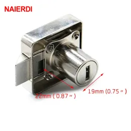 NAIERDI 338 Series Atuomatic Copper Furniture Drawer Locks Cabinet 19mm Lock Core With Computer Keys For Furniture Hardware