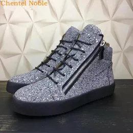 Casual Shoes Brand Chentel Noble Men Party Dress Flats Lace-up dragkedja Sneakers Högkvalitativ manlig stor storlek