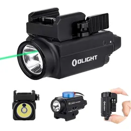 Olight Baldrs Blue Beam 800 Lumen Tactical Taschenlampe mit weißer LED -Combo -Schienenhalterung Waffenlicht - wiederaufladbare USB, magnetisches, kompaktes Design