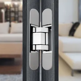 1PCS Interior Wood Door Hinge Hinge 180 graus 3D liga de zinco ajustável Delinja invisível