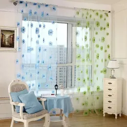 Kurtyna 100x200 cm druk słonecznika Sheer Tiul Curtains Luksusowy salon sypialnia okno ogrodowe
