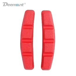 Deemount 1 Pair Heavy Duty 70mm MTB V-Brake Pads Mechanical Linear Pull Brakes Bicycle Brake Shoes Wet Dry Black Red