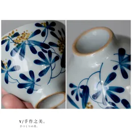 2pc/lot 70ml Pure Hand-painted Osmanthus Tea Cup Blue And White Master Cup Household Ceramic Teacups Kung Fu Tea Set Guest Cup
