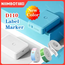 Skrivare Blue D110 Thermal Label Bluetooth Portable Printer Pocket Label Streckkod QR -kod Selfadhesive Sticker Labeling Niimbot Machine