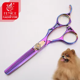 Fenice japansk high-end 6,0 ​​tum lila husdjur grooming tunnande sax för hundskötsel sax tunnare hastighet 25%-30%