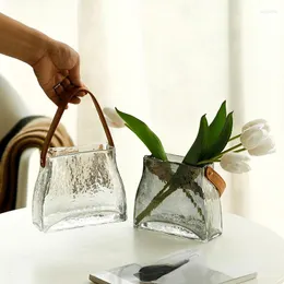 Вазы Nordic ins Style Clear Glass Vase Table Table Hydroponic Flower Home Accessories Accessories Floreros Vintage