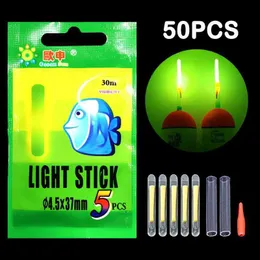 LED RAVE Toy 50/10st Fishing Float Light Stick Fluorescerande Lightstick Night Float Rod Light Dark Stick användbara partier Fiske/Party Använd 240410