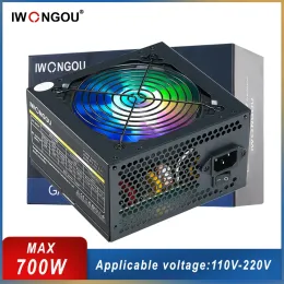 مستلزمات مزود الطاقة للكمبيوتر الشخصي 600W 700W PC Gamer Source Iwongou Active PFC DCATX 500W FONTE RGB FAN 110V 220V DIY Gaming Computer PSU