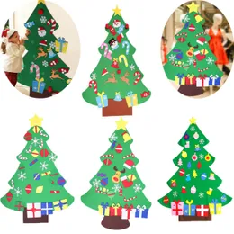 Filz diy Weihnachtsbaum -Adventskalender Set mit Ornamenten diy Weihnachtsabende Dekorationen Wandtür Hängende Geschenk für Kid 2024