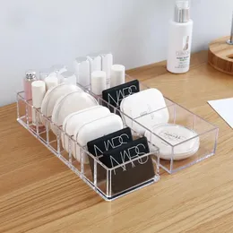 Transparent akrylkosmetikförvaringslåda Makeup Holder smycken Make Up Organizer For Home Plastic Desktop Boxes 240402