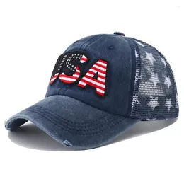 Bollmössor 2024 Summer Breattable Trucker Hat Snapback Cap Femme USA broderi Baseballhattar för kvinnor Gorras Mujer