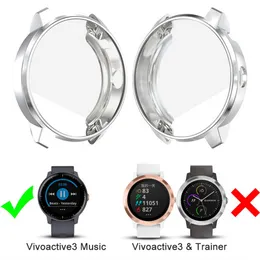 1pc Elektrokaplanmış Koruyucu Kapak Silikon Kabuk Ekranı Film TPU Garmin Vivoaktif 3 Müzik Anti Kazan Kapağı İçin Saat Kılıfı