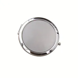 DHL Ny silverficka tunn kompakt spegel tom rund metallsmakeup spegel DIY Costmetic Mirror Wedding Gift2128563