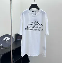 남성용 플러스 티 폴로 둥근 목 목에 자수 및 인쇄 된 극지 스타일의 여름 마모 거리 순수면 티셔츠