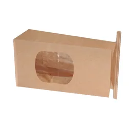 50 stycken Bageripåsar Hushållsmaterial Bankettförsörjningsfönster Tätning Pack Kraft Paper Bag Icke-stickiga paket Kakpaket