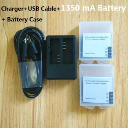 Kameror Original 1350mAh -batteri med laddare Dual Charger för C30R SJCAM SJ4000/AIR/WIFI/SJ5000X EKEN H9R H6S AKASO V50 ACTION CAMERA