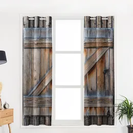 Wood Door Window Curtain Home Decor Curtains for Living Room Bedroom Kitchen Curtain Panel