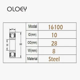 2/4pcs/lot 16100zz 깊은 그루브 볼 베어링 16100 10*28*8mm 10*28*8 베어링 스틸 재료 양면 금속 덮개