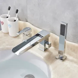 Rubinetto vano da bagno a cascata nera opaca una maniglia montata montata per cucciolo di vasca da cucciolo lungo tirare la scanalatura del pallone da bagno.