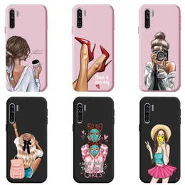 OPPO RENO 3 CPH2043 Vaka Case Tatlı Kızlar Oppo A91 F15 A 91 Reno3 3 Pro 4g Arka Kapak Tampon Fundas için Boyalı Telefon Kılıfları