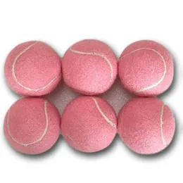 6 pezzi pacco palline da tennis rosa sfere di addestramento elastico resistente all'usura 66 mm Ladies principianti praticare palla da tennis per club