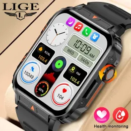 Relógios Lige Smartwatch 1,95 polegada Tela Monitoramento de saúde Relógios IP68 Sport Fitness Smart Watch para homens Relloj Hombre