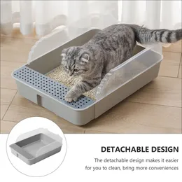 Cat Litter Box, Pet Basin, półklośna, czysta toaleta, taca dla psów, miotnik z kociąt, przeciwblaskowy pudełko