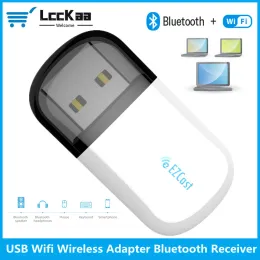 Karty LCCKAA 600 MBPS Bluetooth USB Adapter Wi -Fi Dual Band 2,4/5GHz Wireless Outternal Receiver Mini WiFi Dongle na PC/Laptop/Desktop