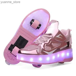 インラインローラースケート2つのホイールラミナススニーカーLED LED LIGHT ROLLER SKATE SHOUTS FOR CHILDS DED LED SHOES BOYS GIRLS SHOE