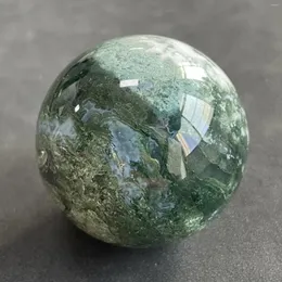 Dekorativa figurer 204G Natural Stone Moss Agate Quartz Sphere Decor Polished Crystal Ball Healing Gift Reiki Feng Shui Y842