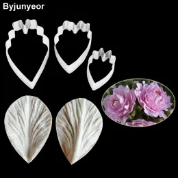 Grande Silicone Peony Petal Veiner Flower Silicone Moldes Fondant Sugarcraft Clay Water Molds, Gumposte Cutters CS216