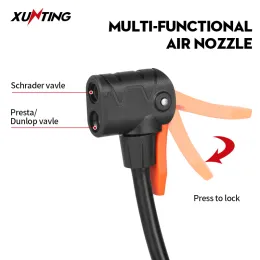 Xunting Bike Foot Pump Air con manometro a pressione Maxium 180PSI Schrader Presta Pneumatico Flarta