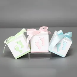 10pcs/lote de bebê forma de casamento caixa de casas charme charme chuveiro a favor de caixas de doces festas de casamento bolsa de retenção com fita