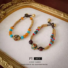 Bell Turquoise Rope Rope Chinese Frasnable and Figurediper Serelect ، شائع على الإنترنت ، سوار مزاج جديد على النمط