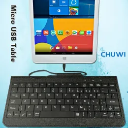 لوحات المفاتيح Micro USB English Keyboard مناسبة لـ Chuwi Hi8 Air/Hi9 Tablet Ultra Slim Mini Black Portable Wired Buster+Bracket