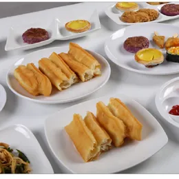 Пищевая кладка белая круглая пластиковая пластиковая закуска блюдо из блюда по перерывам в ресторан домашний шведский стол