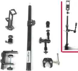 Monopods Flexible Desk Mount,Selfie Live Broadcast Stand, Phone Holder Clip, Camera Monopod with Articulating Magic Arms, Ball Head