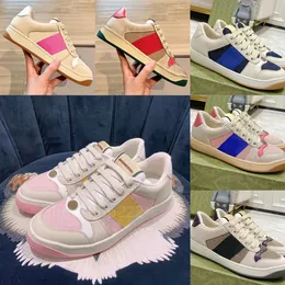 designer casual skor små smutsiga skor screener sneakers kvinnor män lyx klassiska tränare blå röd rand gummi utomhusskor platt låg topp män kvinnor 35-47 A10